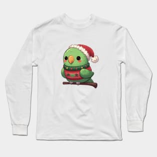 Green Christmas Parrot Long Sleeve T-Shirt